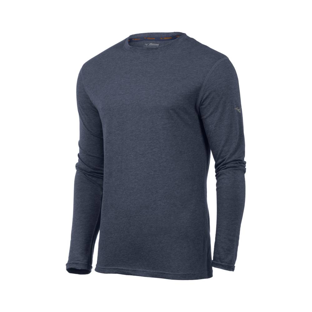 Blusa Mizuno Inspire Long Sleeve - Homem - Azul Anil - MLZVW3495